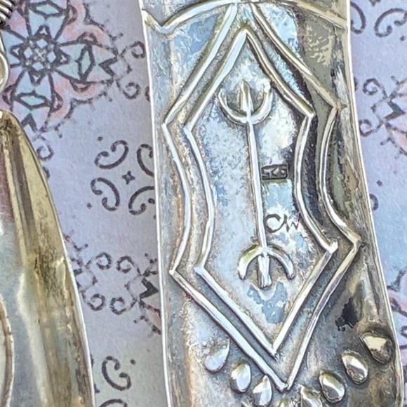 Signed-Sterling Silver Cowboy Hat & Boot Dangle Earrings Native American Western - Picture 10 of 10